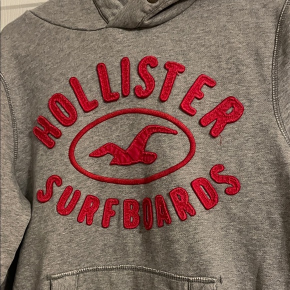 Hollister Charcoal Hoodie with Crimson Surfboards Logo - Picture 2 of 4